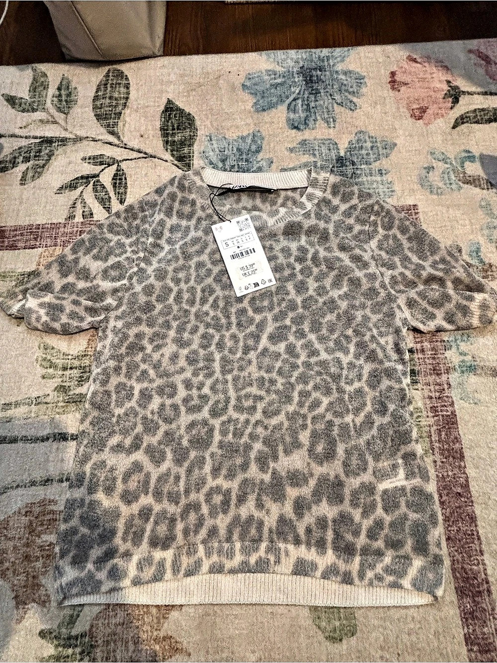 ZARA Leopard Print Short Sleeve Shirt